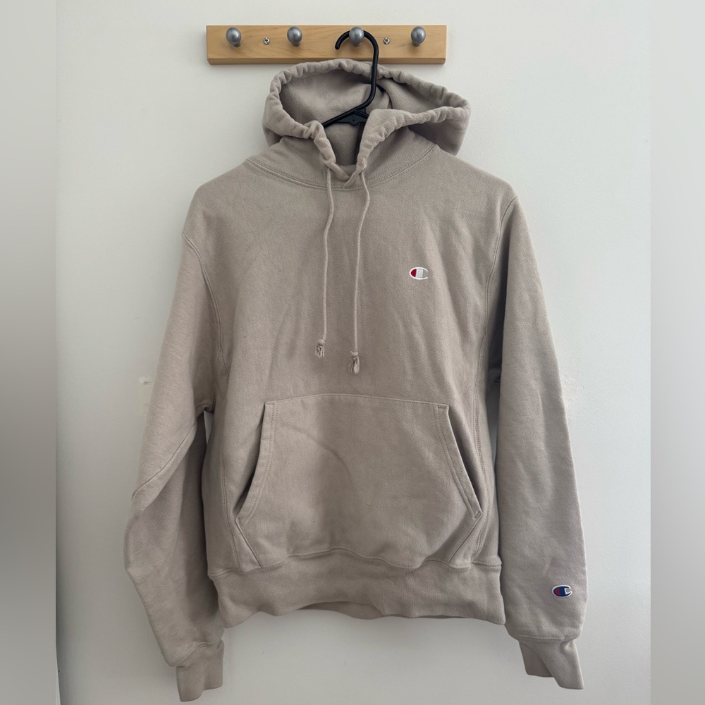 Champion Reverse Weave Taupe Sweatshirt with Hood